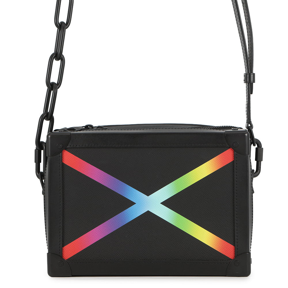 LOUIS VUITTON Soft Trunk Noir/Righe RainbowM30341 Taiga Leather