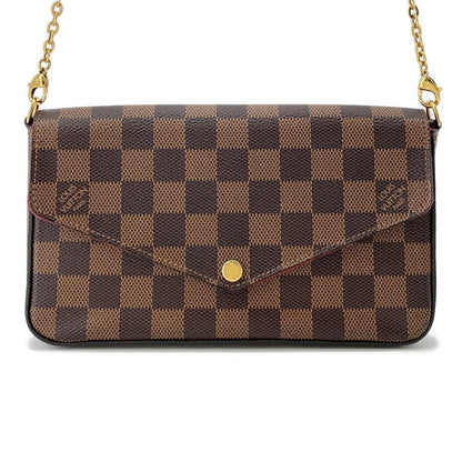 LOUIS VUITTON Felicie Pochette RedN40492 Damier Ebene Canvas