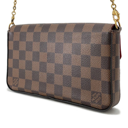 LOUIS VUITTON Felicie Pochette RedN40492 Damier Ebene Canvas