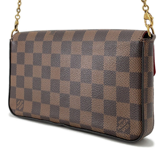 LOUIS VUITTON Felicie Pochette RedN40492 Damier Ebene Canvas