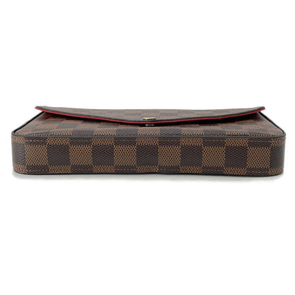 LOUIS VUITTON Felicie Pochette RedN40492 Damier Ebene Canvas