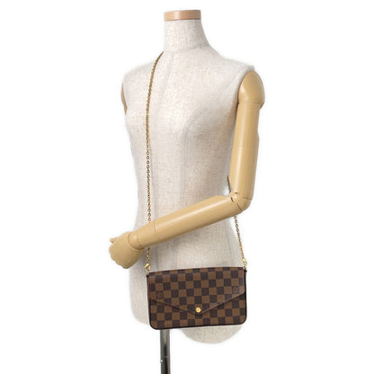 LOUIS VUITTON Felicie Pochette RedN40492 Damier Ebene Canvas