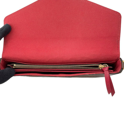 LOUIS VUITTON Felicie Pochette RedN40492 Damier Ebene Canvas