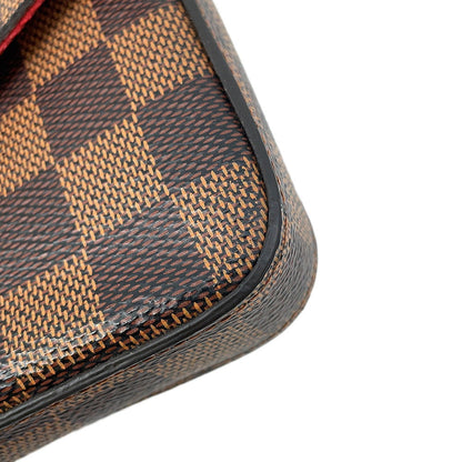 LOUIS VUITTON Felicie Pochette RedN40492 Damier Ebene Canvas