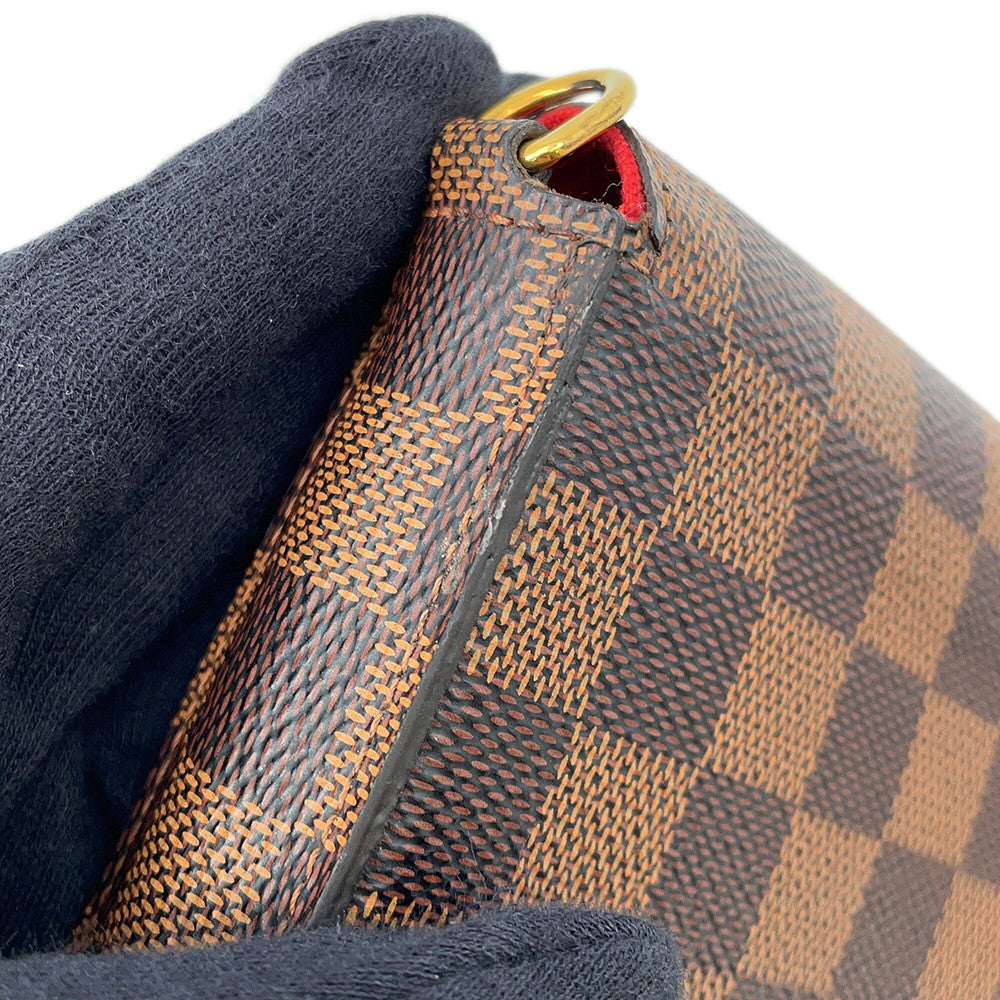 LOUIS VUITTON Felicie Pochette RedN40492 Damier Ebene Canvas
