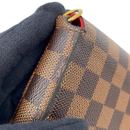 LOUIS VUITTON Felicie Pochette RedN40492 Damier Ebene Canvas