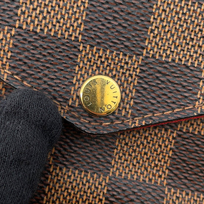 LOUIS VUITTON Felicie Pochette RedN40492 Damier Ebene Canvas