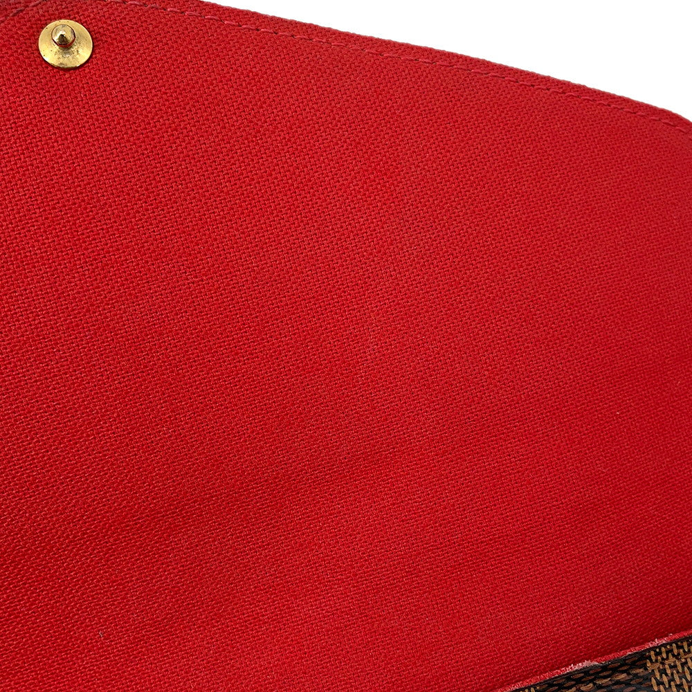 LOUIS VUITTON Felicie Pochette RedN40492 Damier Ebene Canvas