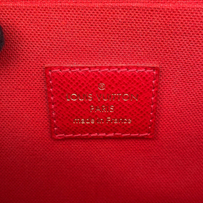 LOUIS VUITTON Felicie Pochette RedN40492 Damier Ebene Canvas
