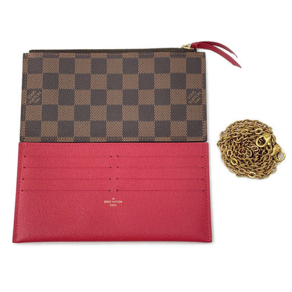 LOUIS VUITTON Felicie Pochette RedN40492 Damier Ebene Canvas