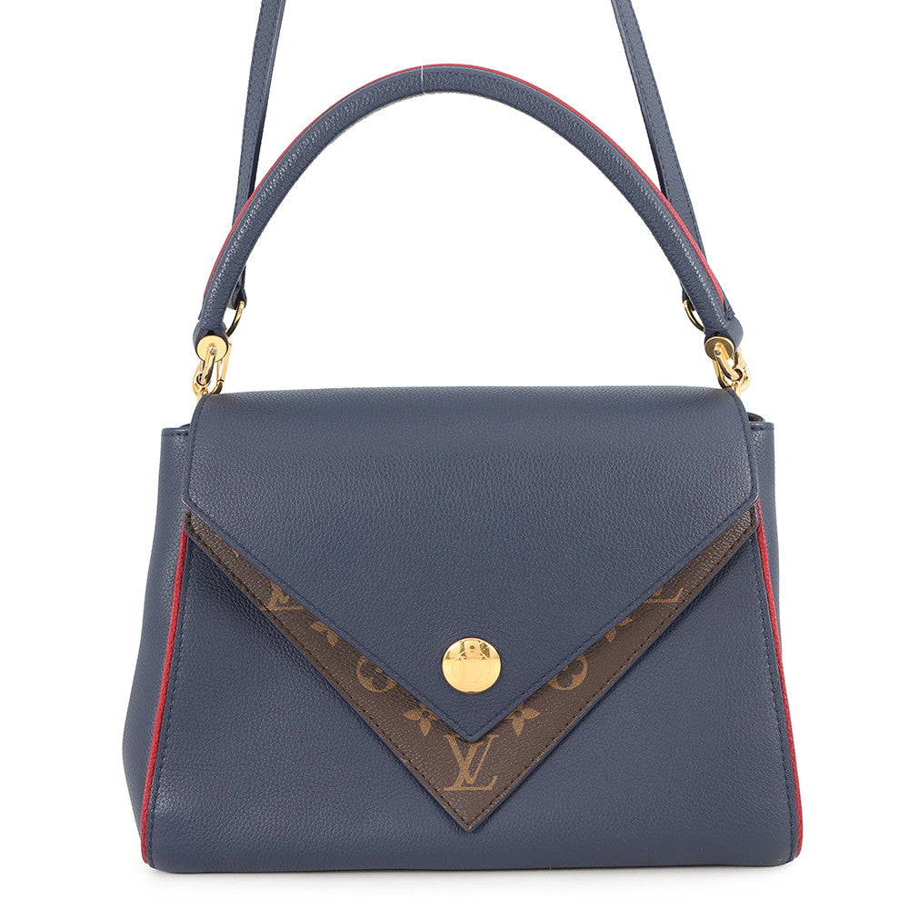 LOUIS VUITTON Double V Blue MarineM55022 Calf Leather Monogram