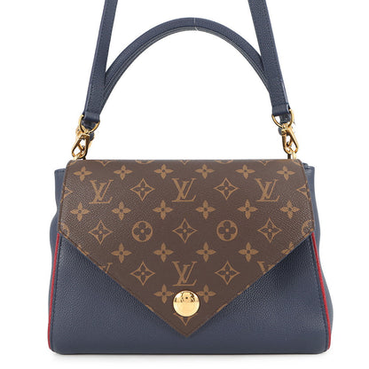 LOUIS VUITTON Double V Blue MarineM55022 Calf Leather Monogram