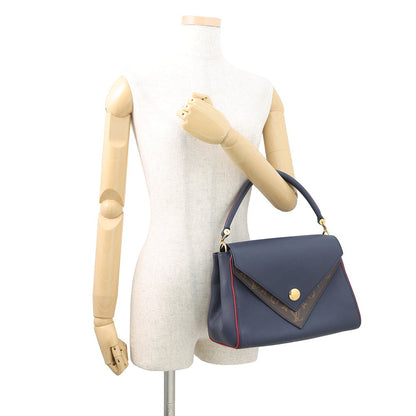 LOUIS VUITTON Double V Blue MarineM55022 Calf Leather Monogram