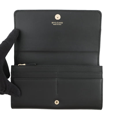 BVLGARI BVLGARIBVLGARI Long Wallet Black284691 Leather