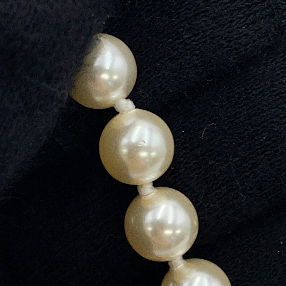 CHANEL Matelasse motif Chain Necklace GoldAB6135 Pearl Metal Leather