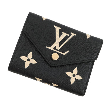 LOUIS VUITTON Portefeuille Victorine Noir/BeigeM80968 Bicolor Monogram Empreinte Leather