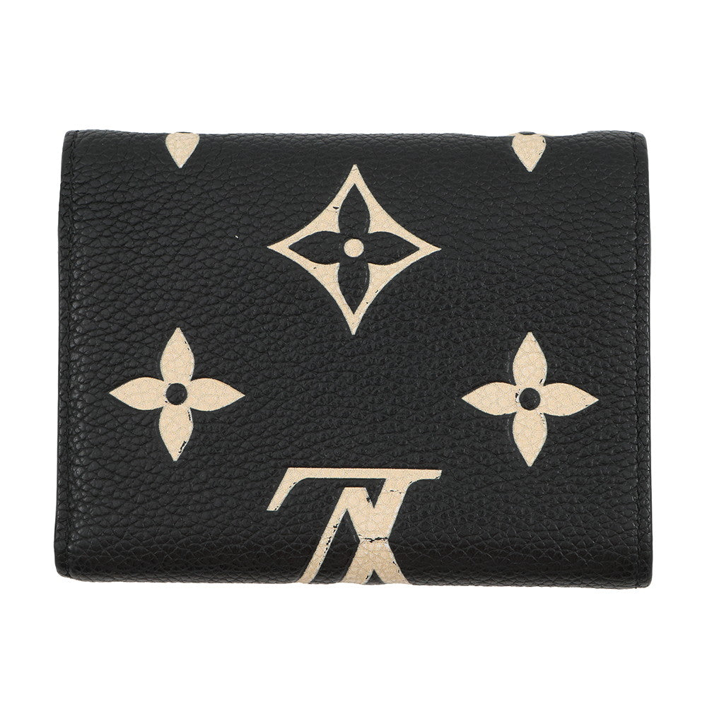 LOUIS VUITTON Portefeuille Victorine Noir/BeigeM80968 Bicolor Monogram Empreinte Leather