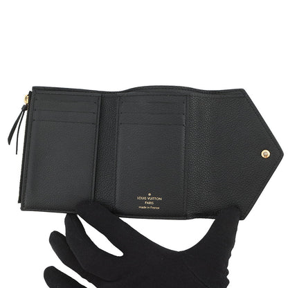 LOUIS VUITTON Portefeuille Victorine Noir/BeigeM80968 Bicolor Monogram Empreinte Leather