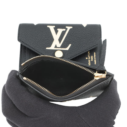 LOUIS VUITTON Portefeuille Victorine Noir/BeigeM80968 Bicolor Monogram Empreinte Leather