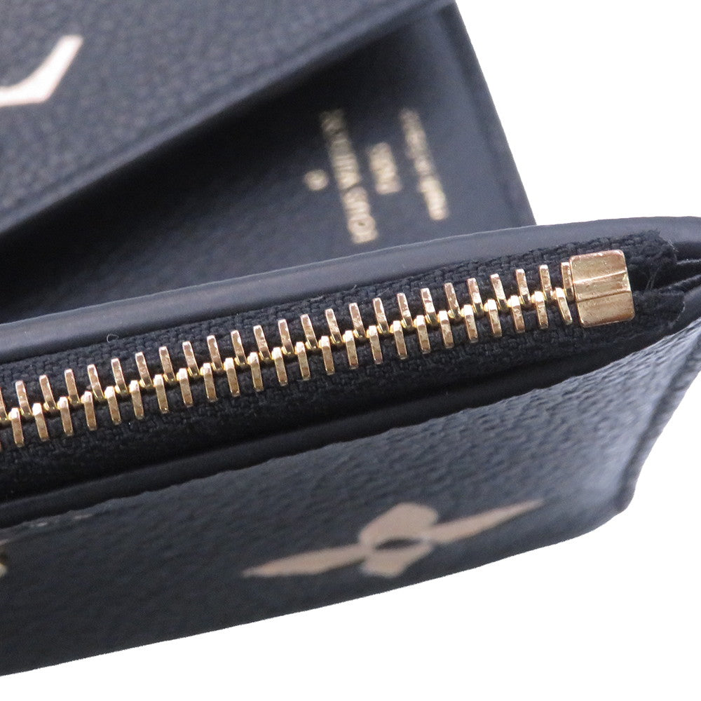 LOUIS VUITTON Portefeuille Victorine Noir/BeigeM80968 Bicolor Monogram Empreinte Leather