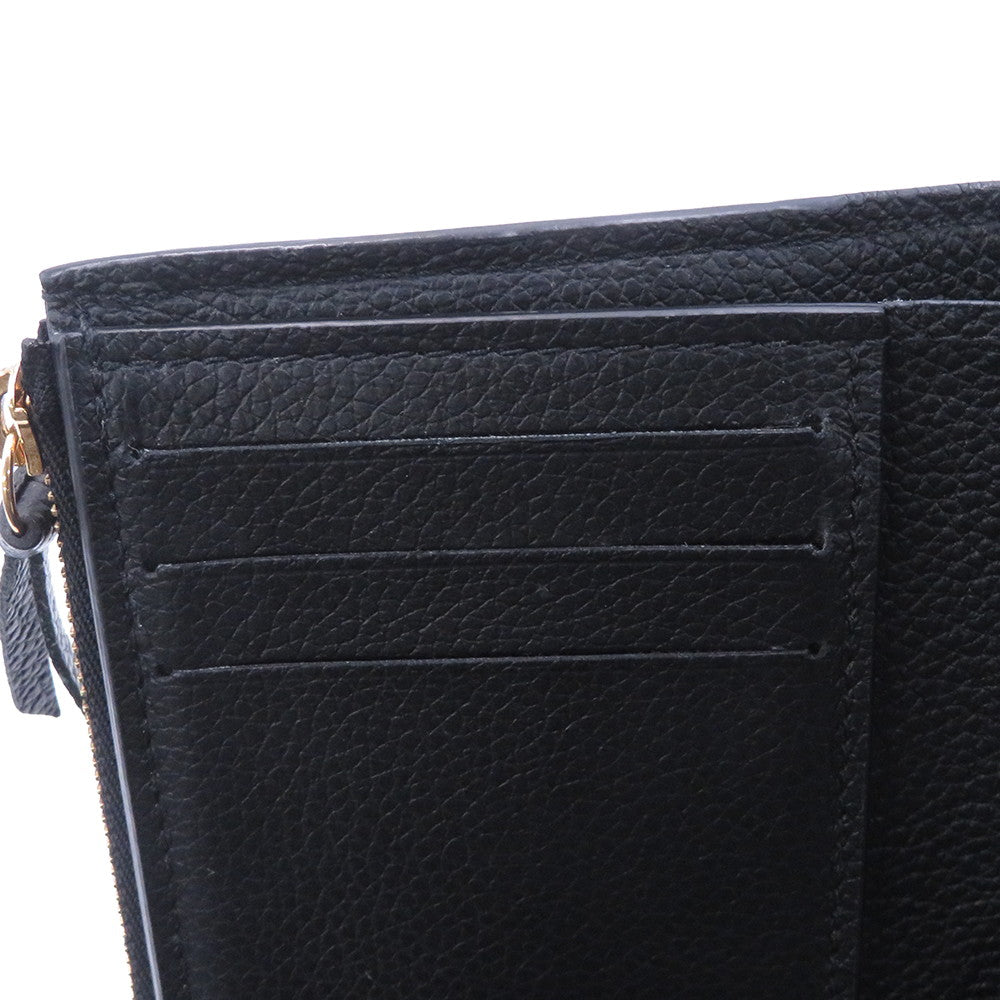 LOUIS VUITTON Portefeuille Victorine Noir/BeigeM80968 Bicolor Monogram Empreinte Leather