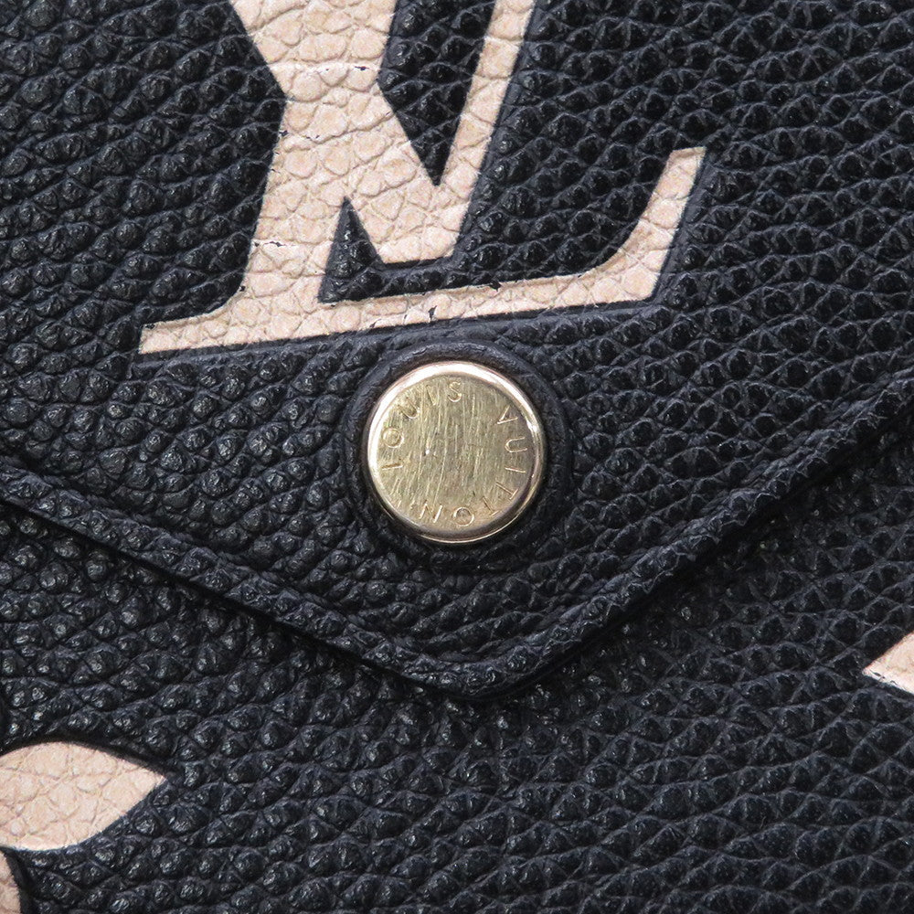 LOUIS VUITTON Portefeuille Victorine Noir/BeigeM80968 Bicolor Monogram Empreinte Leather