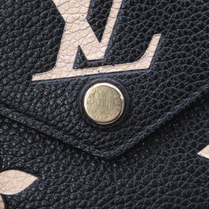 LOUIS VUITTON Portefeuille Victorine Noir/BeigeM80968 Bicolor Monogram Empreinte Leather