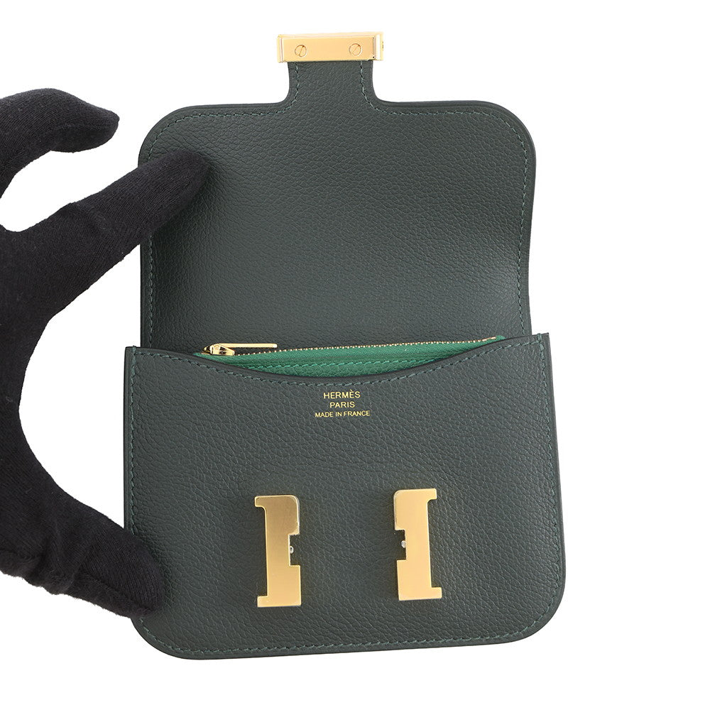 HERMES Constance Slim Vert Fonce/Vert Moyen Evercolor