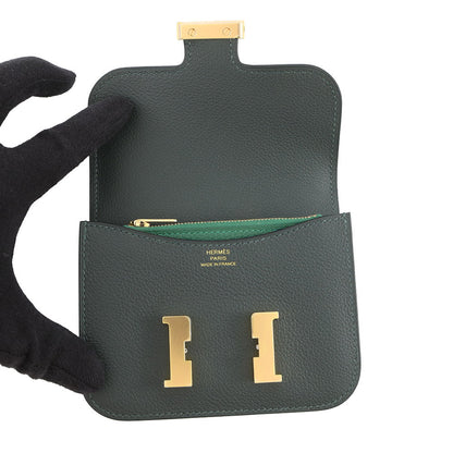 HERMES Constance Slim Vert Fonce/Vert Moyen Evercolor