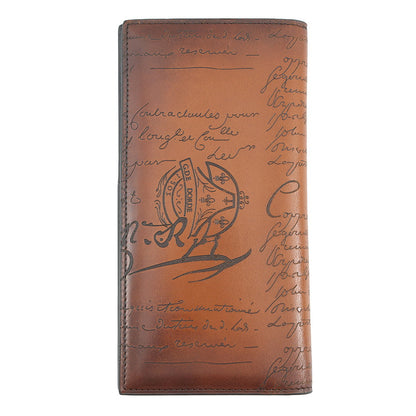 Berluti Calligraphy Espace Flap Long Wallet Brown Leather