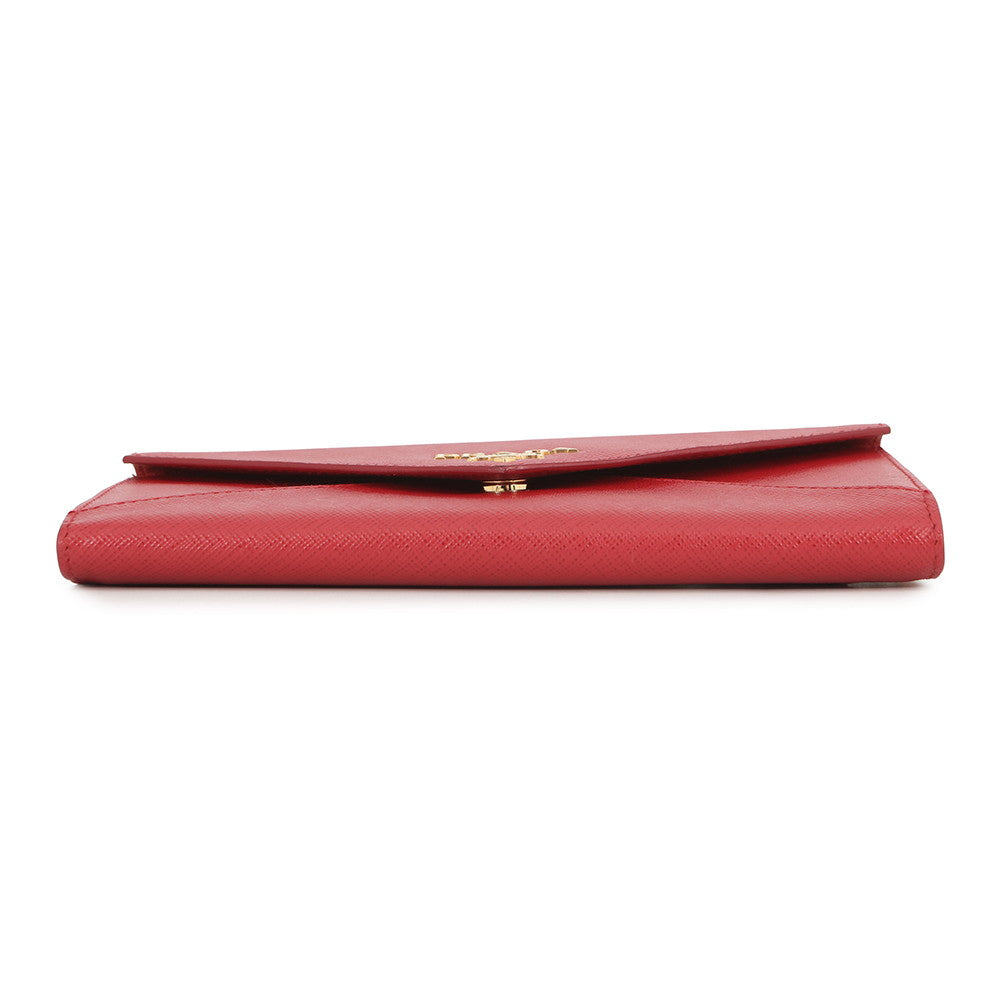 PRADA Saffiano Leather Chain wallet Red1DH057 Leather