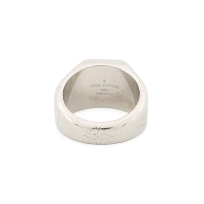 LOUIS VUITTON Signet Ring Monogram Size M (Approximately 20) SilverM62487 Metal