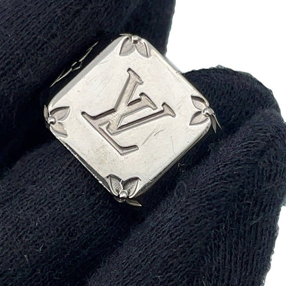 LOUIS VUITTON Signet Ring Monogram Size M (Approximately 20) SilverM62487 Metal