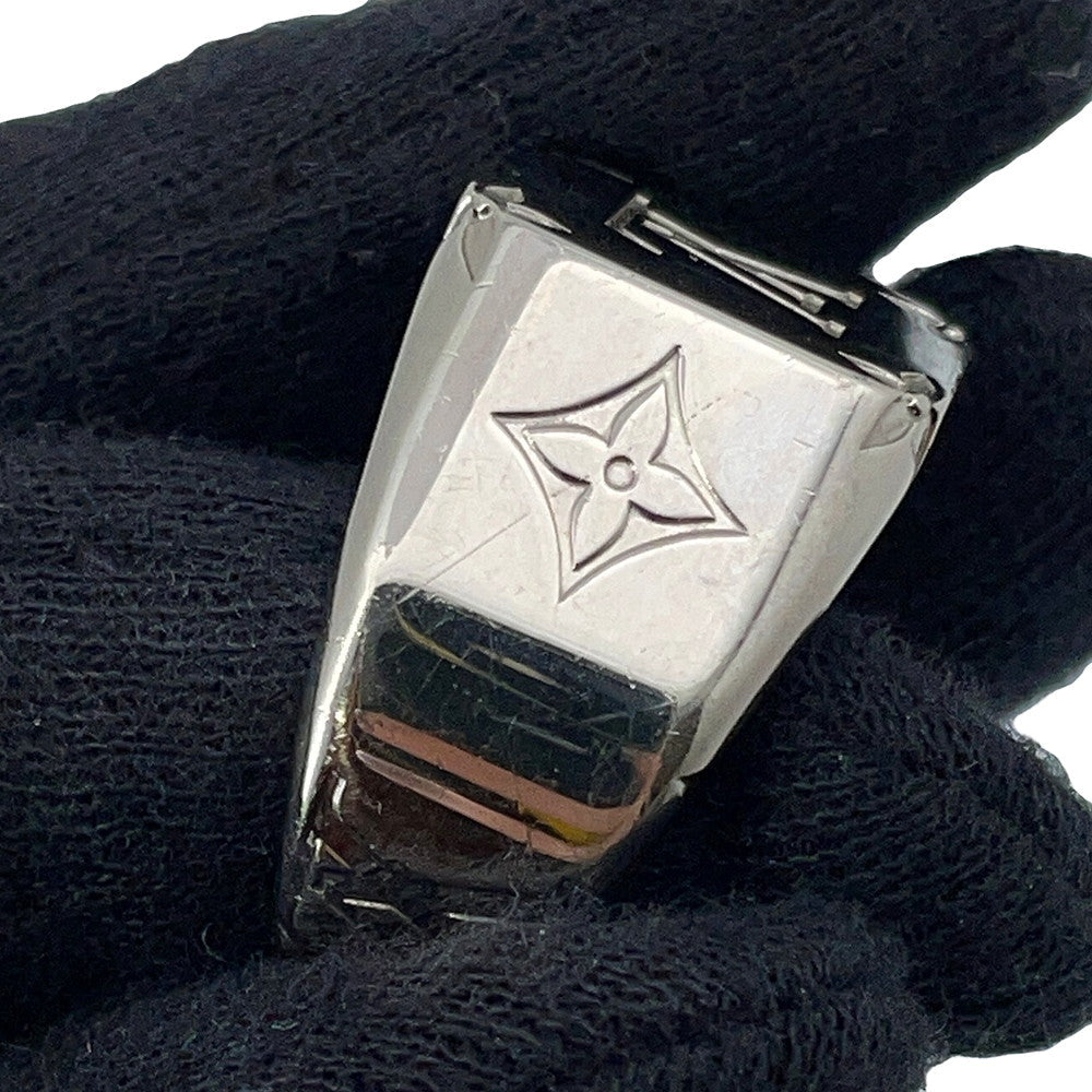 LOUIS VUITTON Signet Ring Monogram Size M (Approximately 20) SilverM62487 Metal