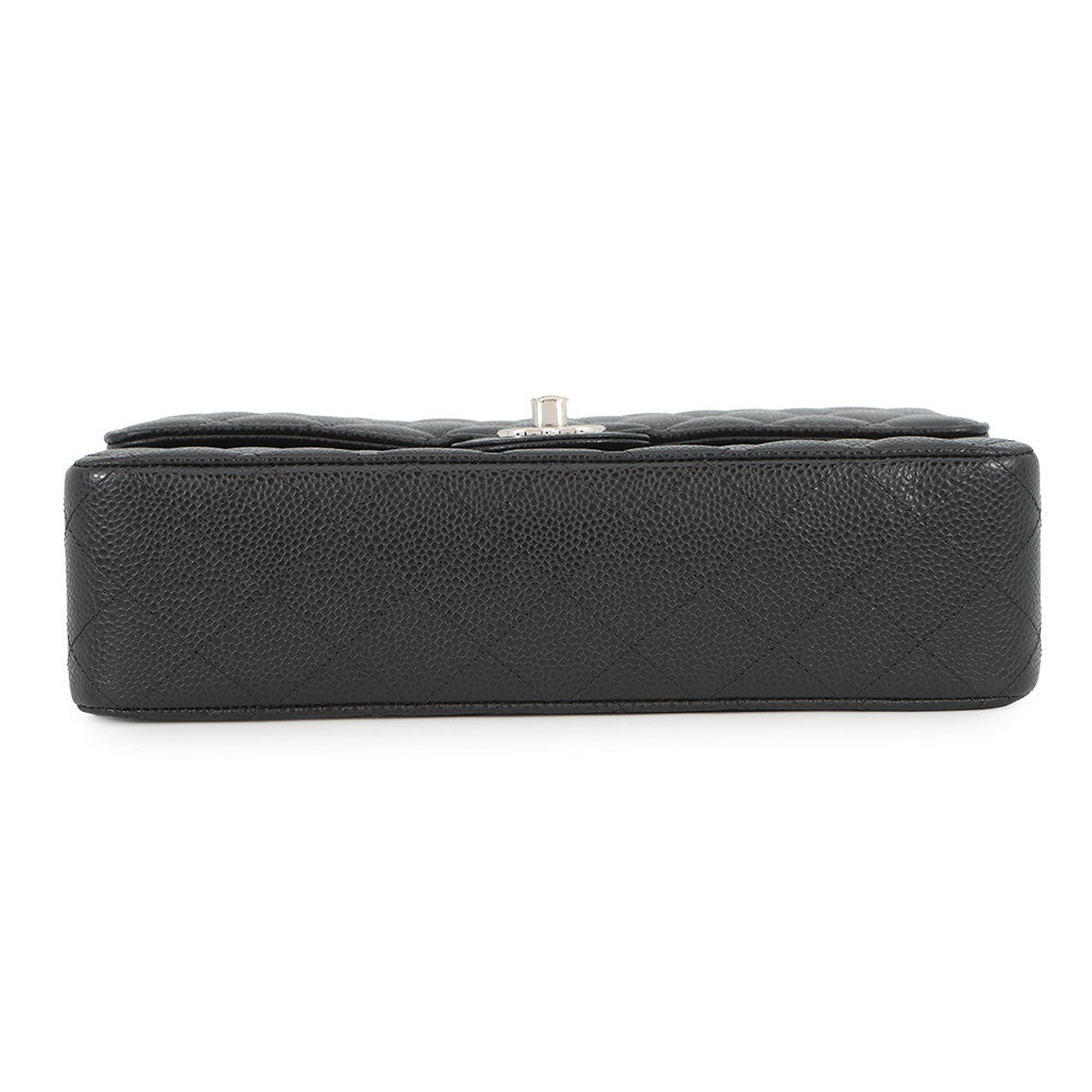 CHANEL Matelasse W Flap ChainShoulder Bag BlackA01112 Caviar Leather Size 25