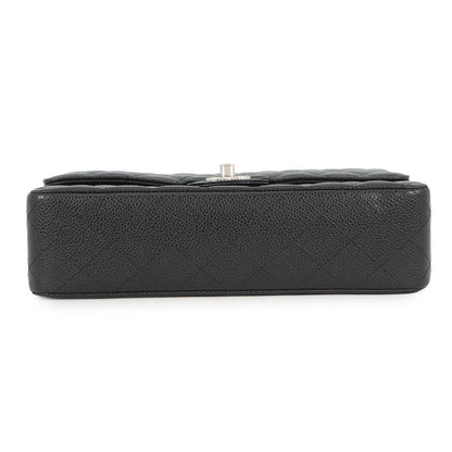 CHANEL Matelasse W Flap ChainShoulder Bag BlackA01112 Caviar Leather Size 25