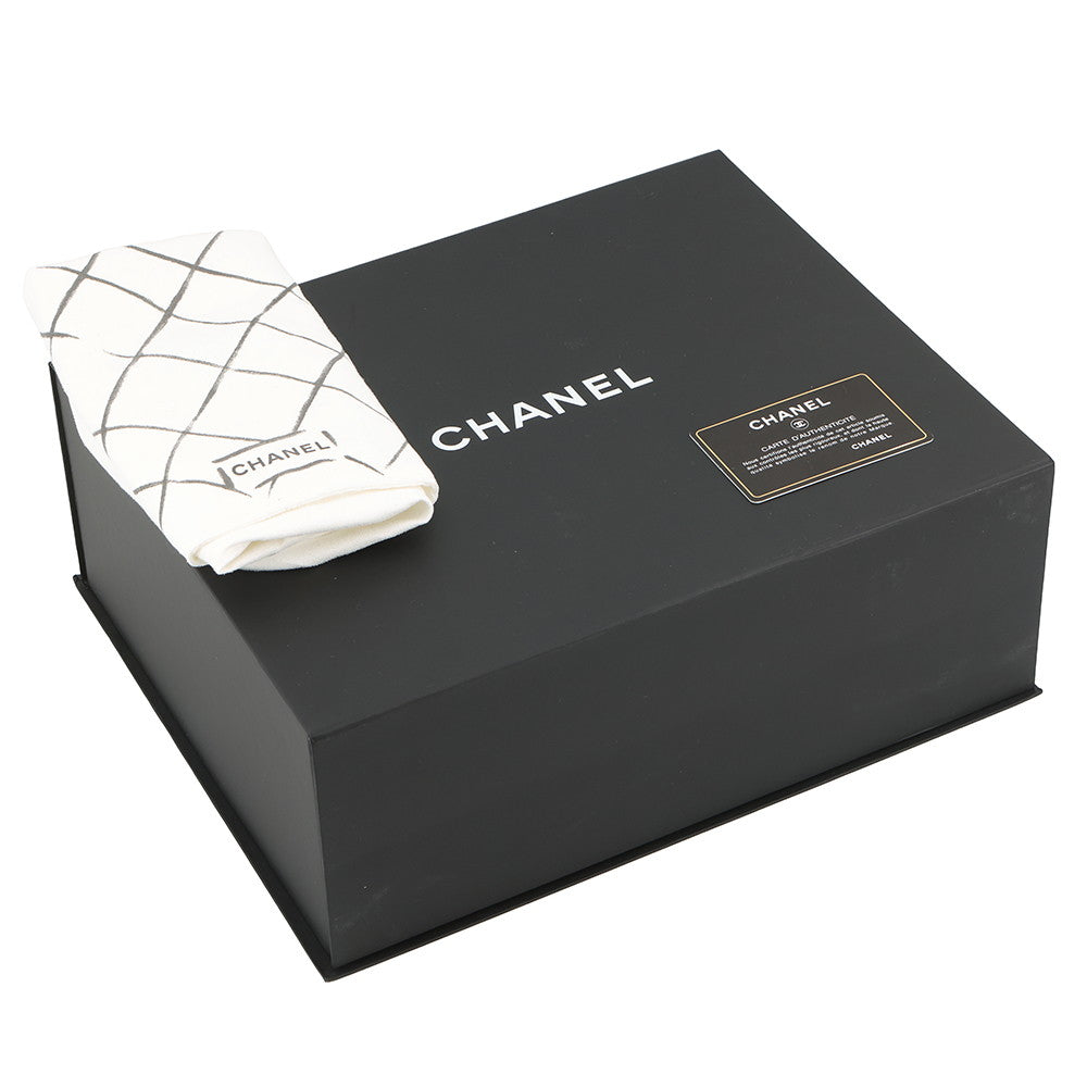 CHANEL Matelasse W Flap ChainShoulder Bag BlackA01112 Caviar Leather Size 25