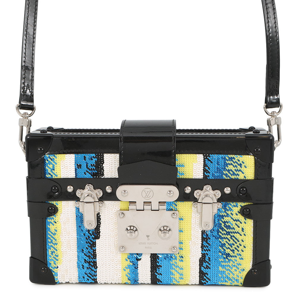 LOUIS VUITTON Petite Malle Noir/Multicolor Patent Leather Sequins