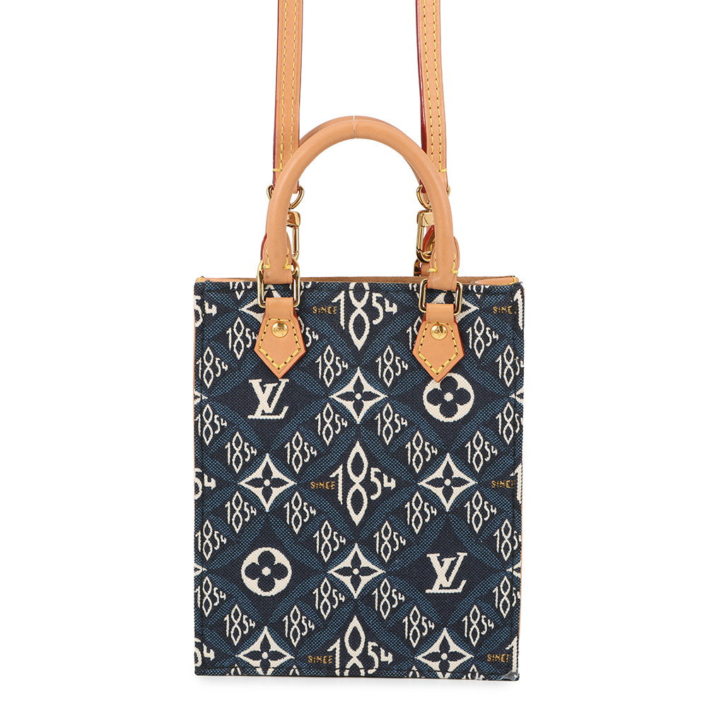 LOUIS VUITTON Since1854 Petite Sac Plat BlueM80288 Monogram / Jacquard