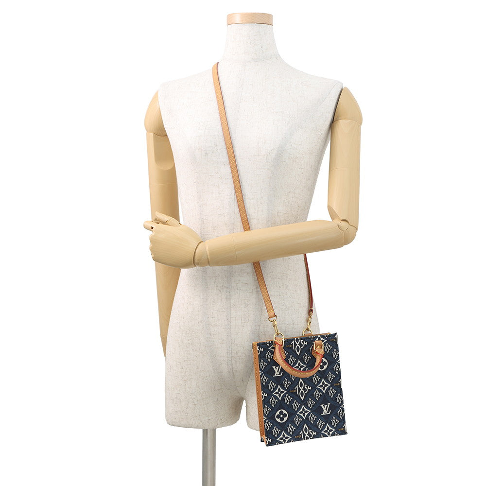 LOUIS VUITTON Since1854 Petite Sac Plat BlueM80288 Monogram / Jacquard