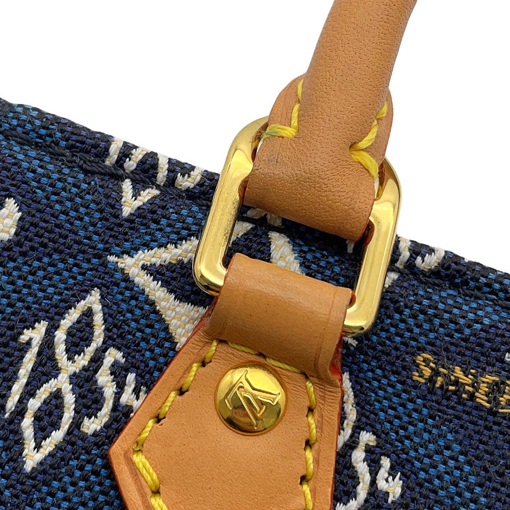 LOUIS VUITTON Since1854 Petite Sac Plat BlueM80288 Monogram / Jacquard