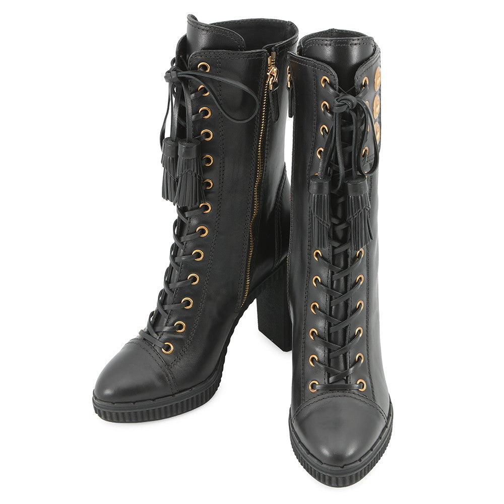 TOD’S lace-up mid-boots BlackXXW64A0X020GOCB999 Leather Size 35