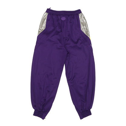 GUCCI Metal Zip Track Pants Size XS(170/74A) Purple/Silver/Yellow740119 Polyester55% Cotton45%
