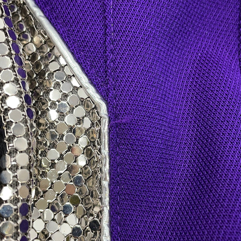 GUCCI Metal Zip Track Pants Size XS(170/74A) Purple/Silver/Yellow740119 Polyester55% Cotton45%