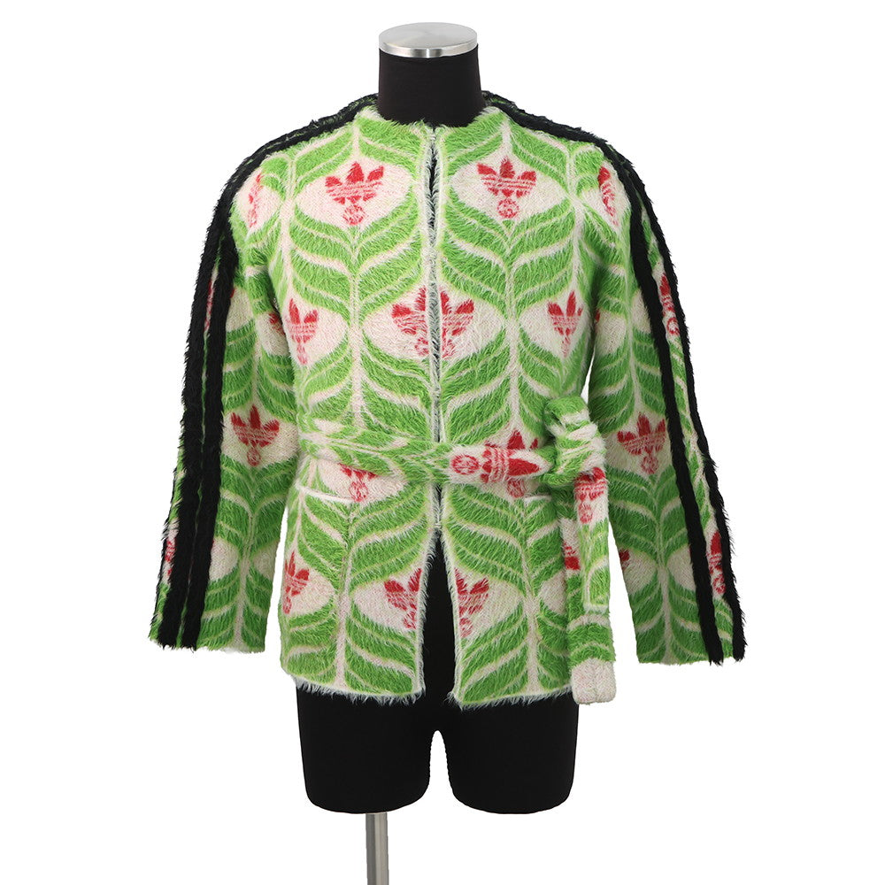 GUCCI Adidas collaboration Trefoil cardigan Size XS(160/84Y) Green/Multicolor717694 Nylon100%