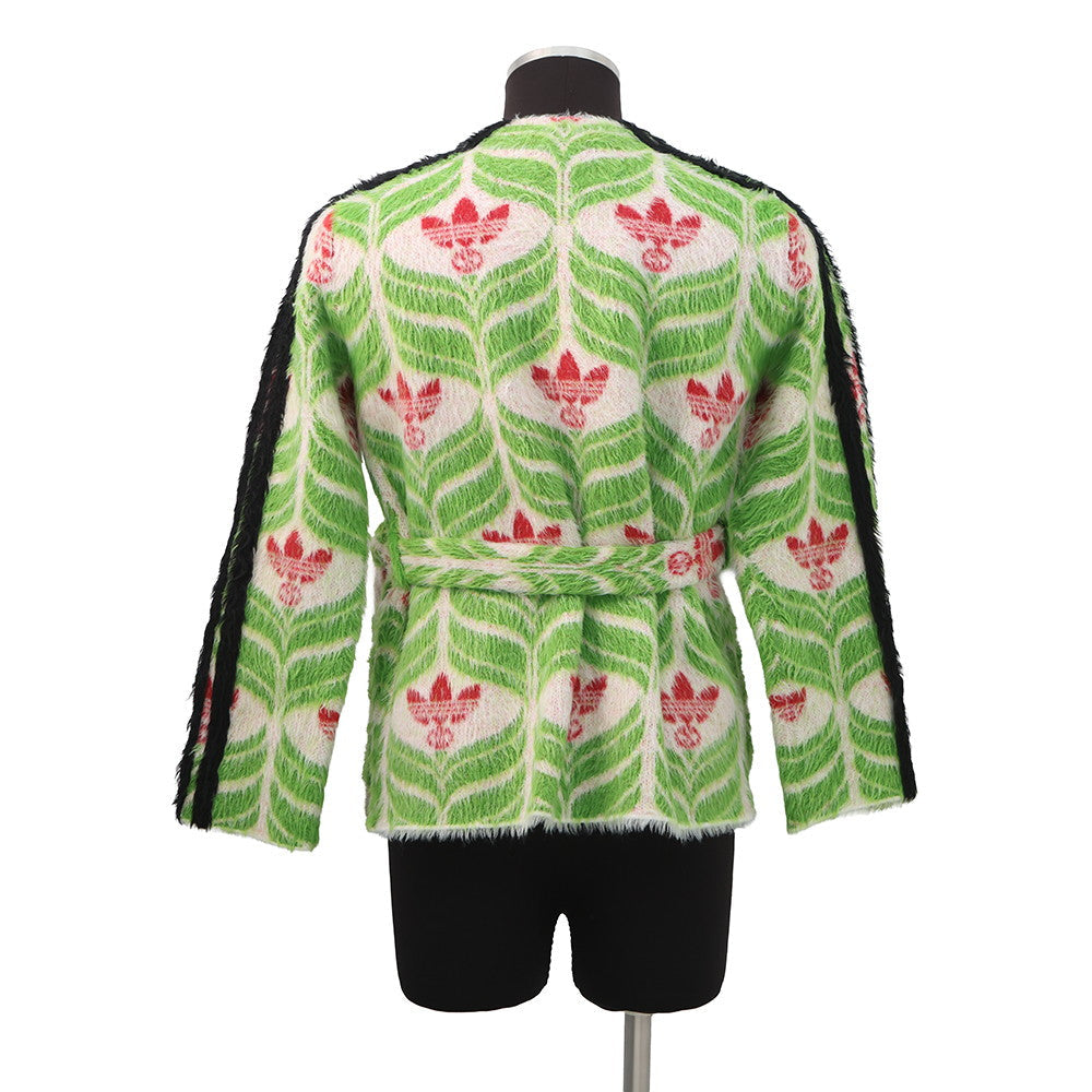 GUCCI Adidas collaboration Trefoil cardigan Size XS(160/84Y) Green/Multicolor717694 Nylon100%