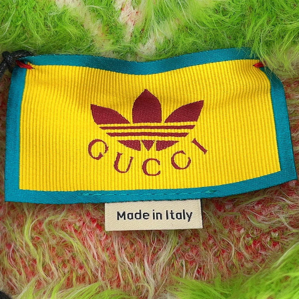 GUCCI Adidas collaboration Trefoil cardigan Size XS(160/84Y) Green/Multicolor717694 Nylon100%