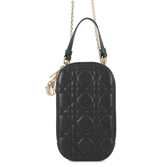 Dior Cannage Lady Dior Call'in Dior Phone Holder 2-Way BlackS0872ONMJ Lambskin