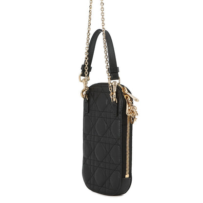 Dior Cannage Lady Dior Call'in Dior Phone Holder 2-Way BlackS0872ONMJ Lambskin