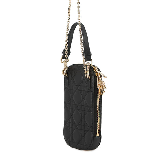 Dior Cannage Lady Dior Call'in Dior Phone Holder 2-Way BlackS0872ONMJ Lambskin